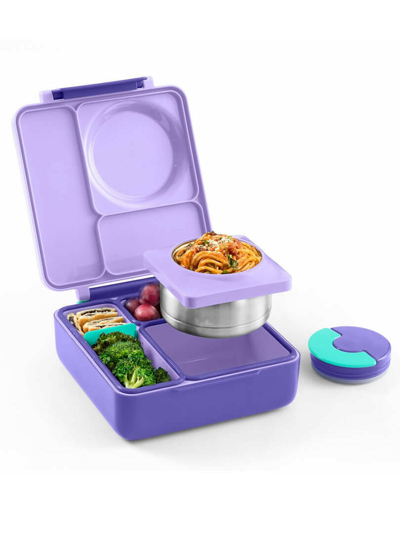 OmieBox V2 Bento Box for Kids - Insulated Bento Lunch Box - Purple Plum