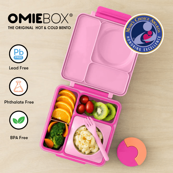 OmieBox V2 Bento Box for Kids - Insulated Bento Lunch Box - Pixie Pink - HYPHEN KIDS