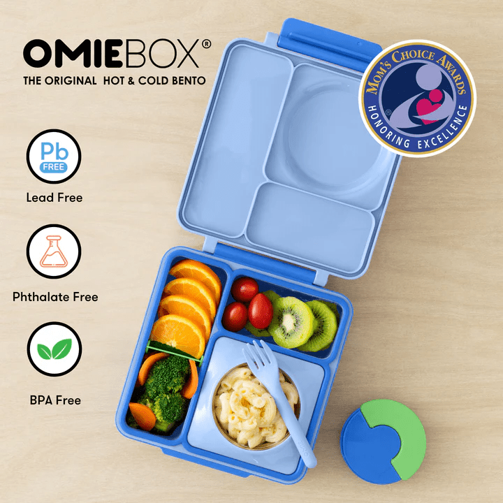 OmieBox V2 Bento Box for Kids - Insulated Bento Lunch Box - Sea Blue - HYPHEN KIDS