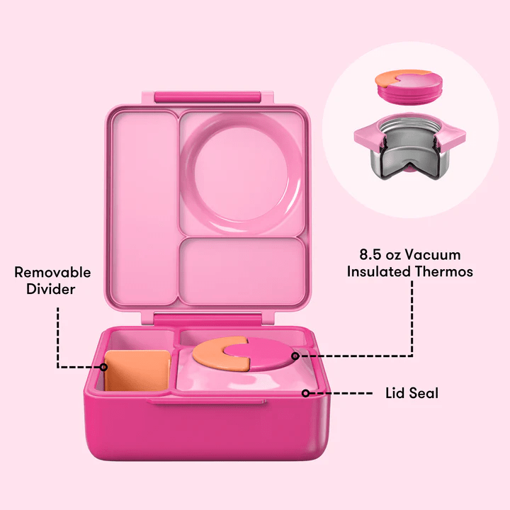 OmieBox V2 Bento Box for Kids - Insulated Bento Lunch Box - Pixie Pink - HYPHEN KIDS