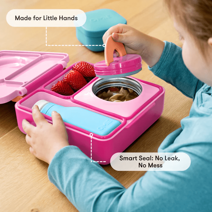 OmieBox V2 Bento Box for Kids - Insulated Bento Lunch Box - Pixie Pink - HYPHEN KIDS