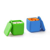 Omiedip - Silicone Dip Container 2 pack - Sea Blue and Green Snack Box for kids