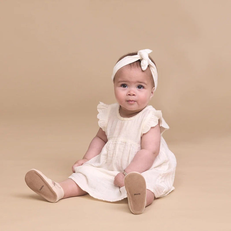 Pretty Brave Bella - Stone – Baby Shoes NZ | Hyphen Kids