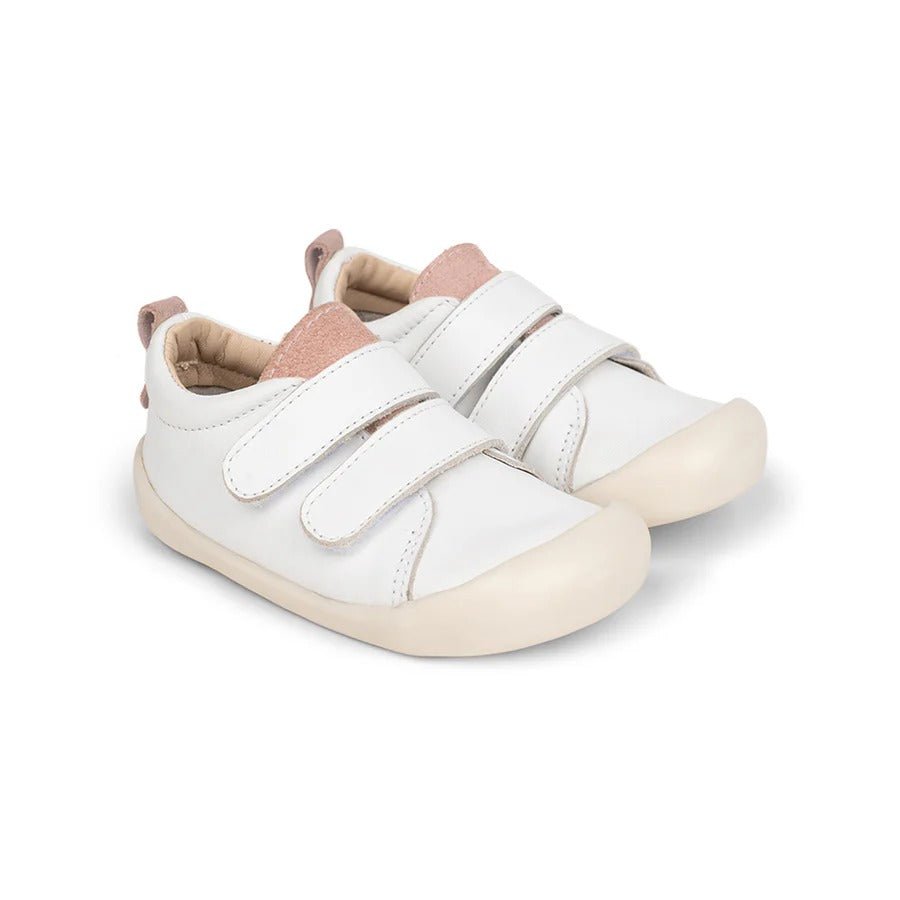 Shop Pretty Brave TOTO White/Blush NZ | Premium Toddler Shoes for School Kids
