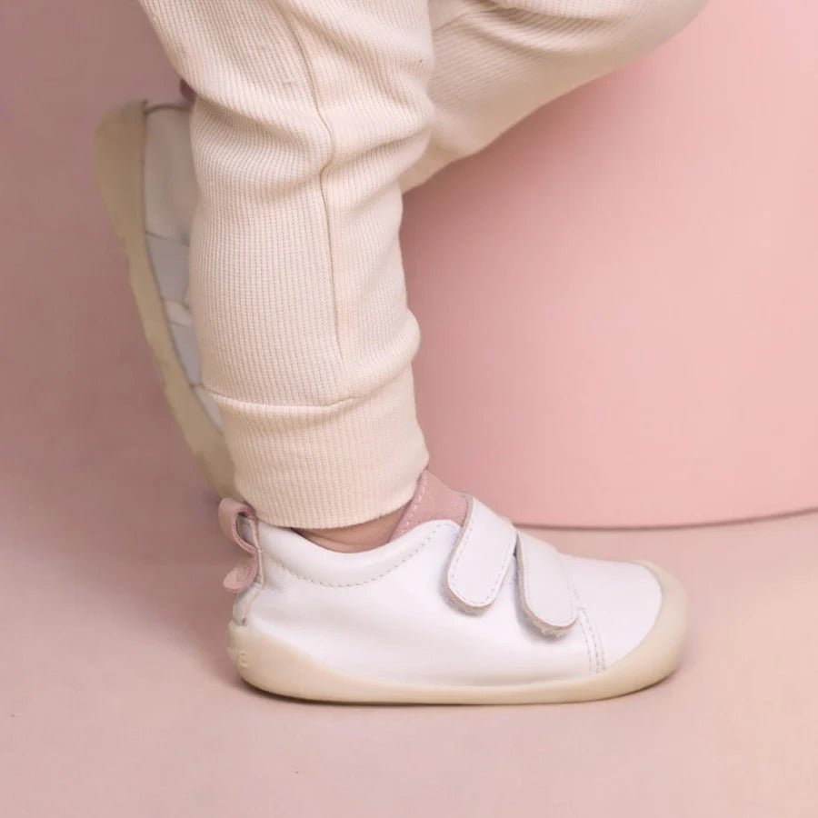 Shop Pretty Brave TOTO White/Blush NZ | Premium Toddler Shoes for School Kids