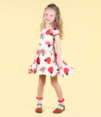 Rock Your Kid Love Bug Rainbow Waisted Dress - Dresses - New