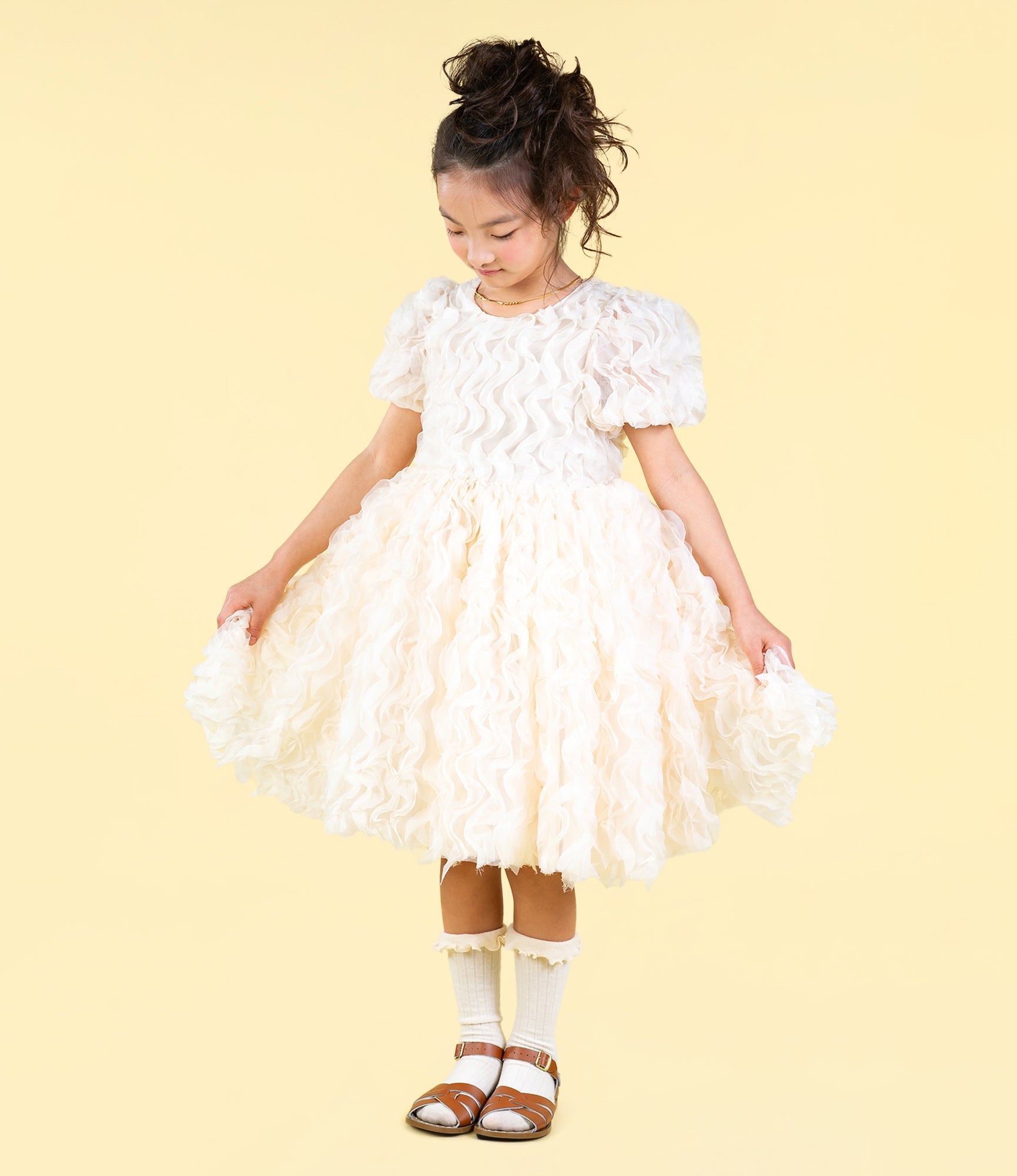 Rock Your Kid Cream Ruffle Tulle Party Dress - Dresses - New