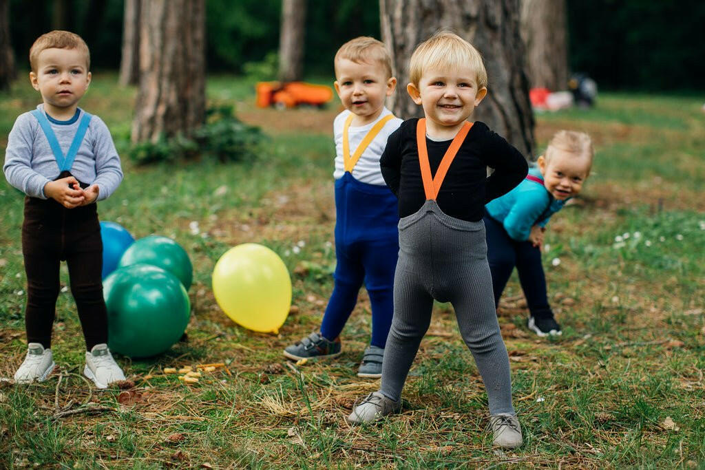 Silly Silas Footed Grey & Orange - HYPHEN KIDS