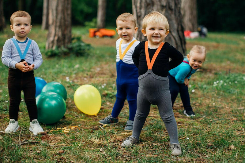 Silly Silas Footed Grey & Orange - HYPHEN KIDS
