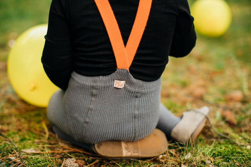 Silly Silas Footed Grey & Orange - HYPHEN KIDS