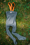Silly Silas Footed Grey & Orange - Baby & Toddler Socks & Tights - 0 - 12M