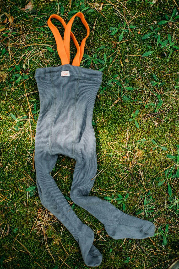 Silly Silas Footed Grey & Orange - HYPHEN KIDS