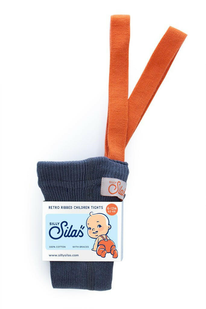 Silly Silas Footed Grey & Orange - HYPHEN KIDS