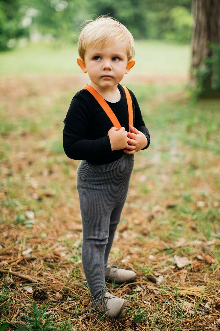 Silly Silas Footed Grey & Orange - HYPHEN KIDS