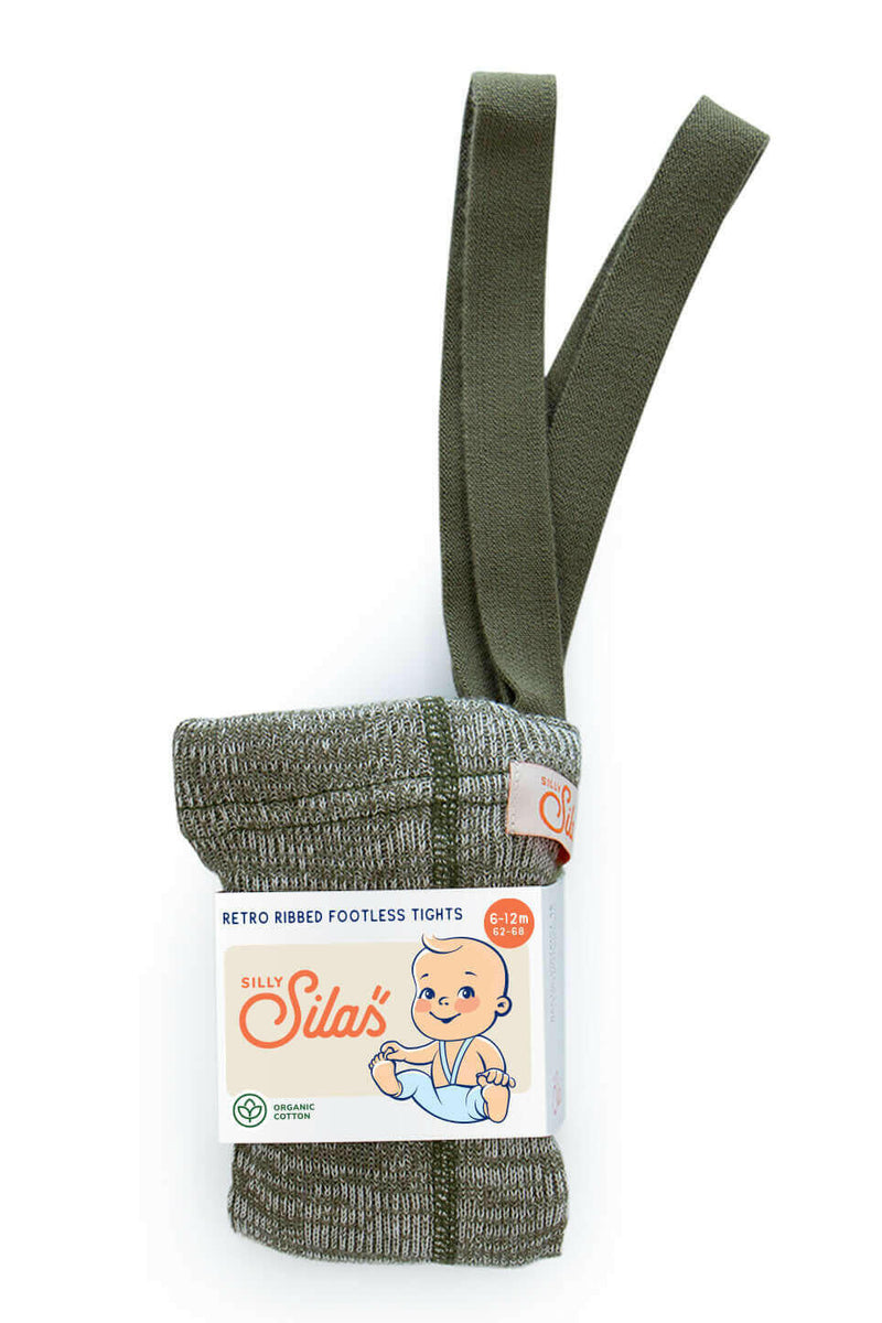 Silly Silas Footless Creamy Olive - HYPHEN KIDS