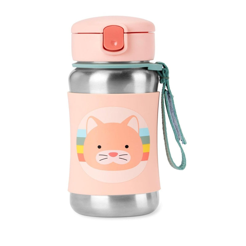 Shop Skip Hop 350ml Stainless Steel Kid Straw Bottle - Cat NZ | Premium Thermos Bottle for School Kids