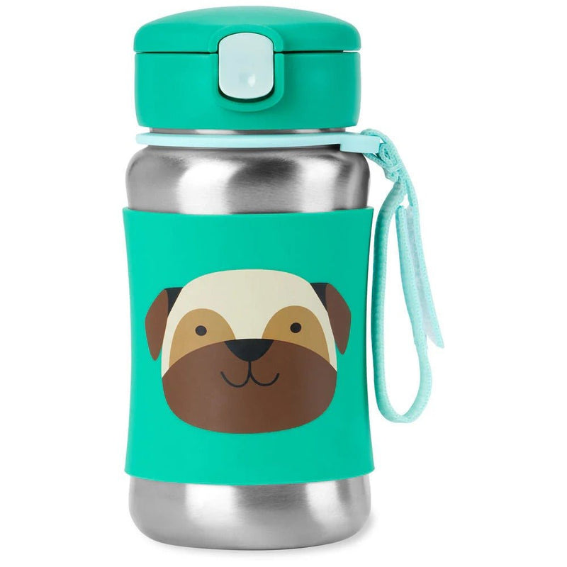 Shop Skip Hop 350ml Stainless Steel Kid Straw Bottle - Pug NZ | Premium Thermos Bottle for School Kids
