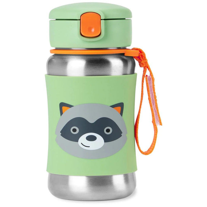 Shop Skip Hop 350ml Stainless Steel Kid Straw Bottle - Raccoon NZ | Premium Thermos Bottle for School Kids