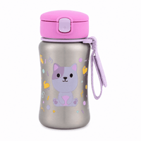 Shop Skip Hop Besties Squad Stainless Steel Straw Bottle - Cat 350ml NZ | Premium Thermos Bottle for School Kids