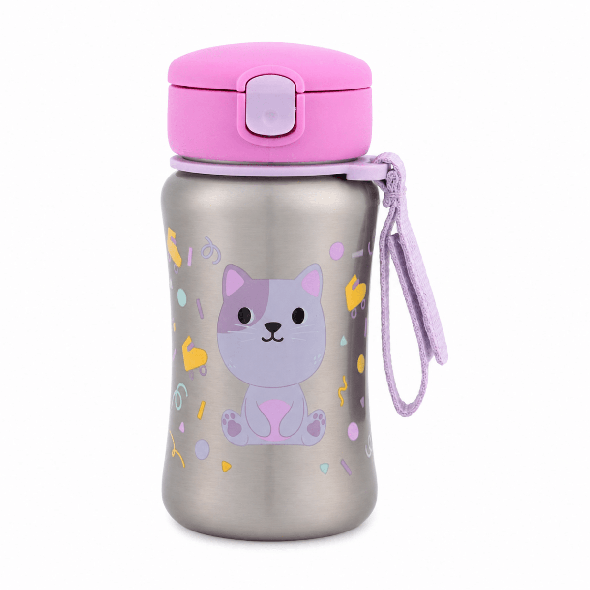 Shop Skip Hop Besties Squad Stainless Steel Straw Bottle - Cat 350ml NZ | Premium Thermos Bottle for School Kids