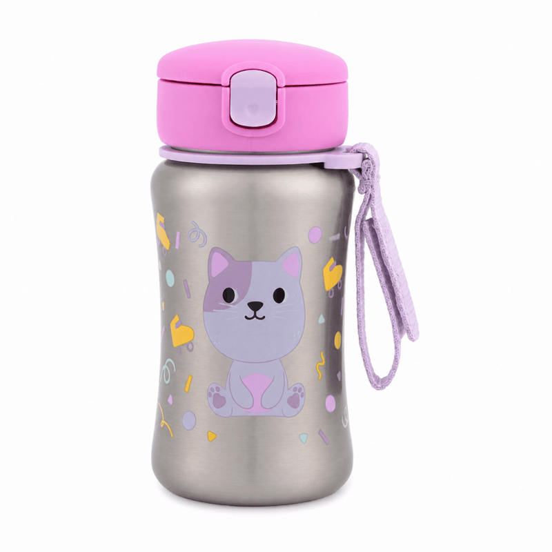 Shop Skip Hop Besties Squad Stainless Steel Straw Bottle - Cat 350ml NZ | Premium Thermos Bottle for School Kids