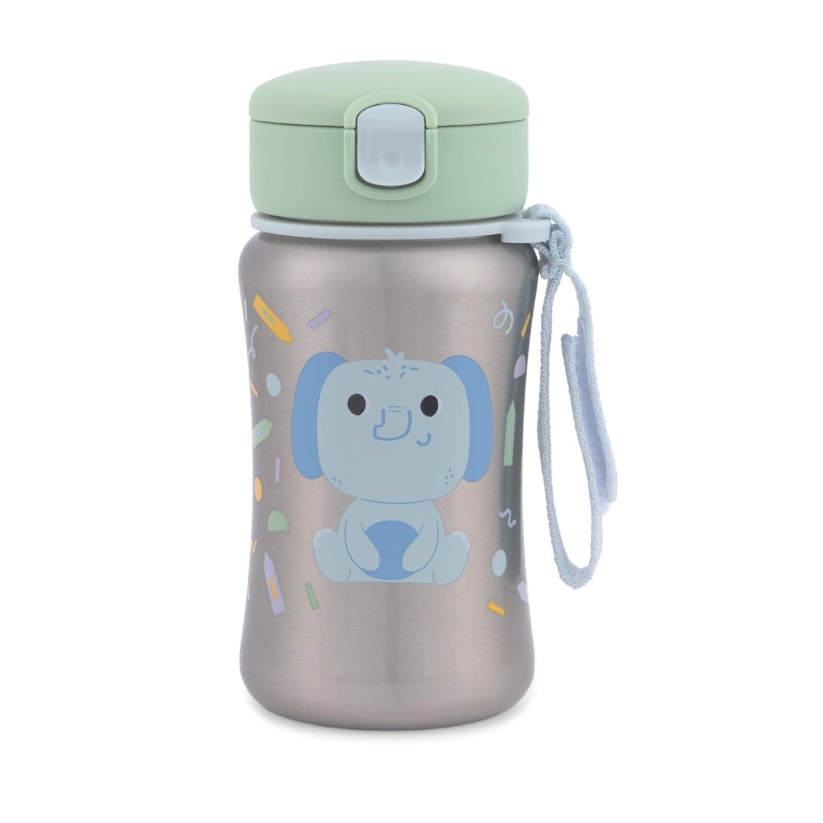 Shop Skip Hop Besties Squad Stainless Steel Straw Bottle - Elephant 350ml NZ | Premium Thermos Bottle for School Kids