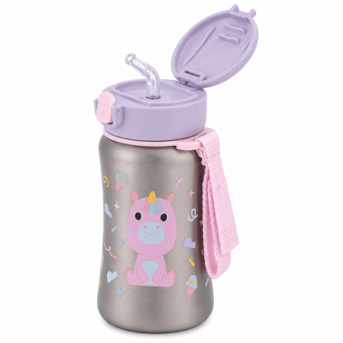 Shop Skip Hop Besties Squad Stainless Steel Straw Bottle - Unicorn 350ml NZ | Premium Thermos Bottle for School Kids
