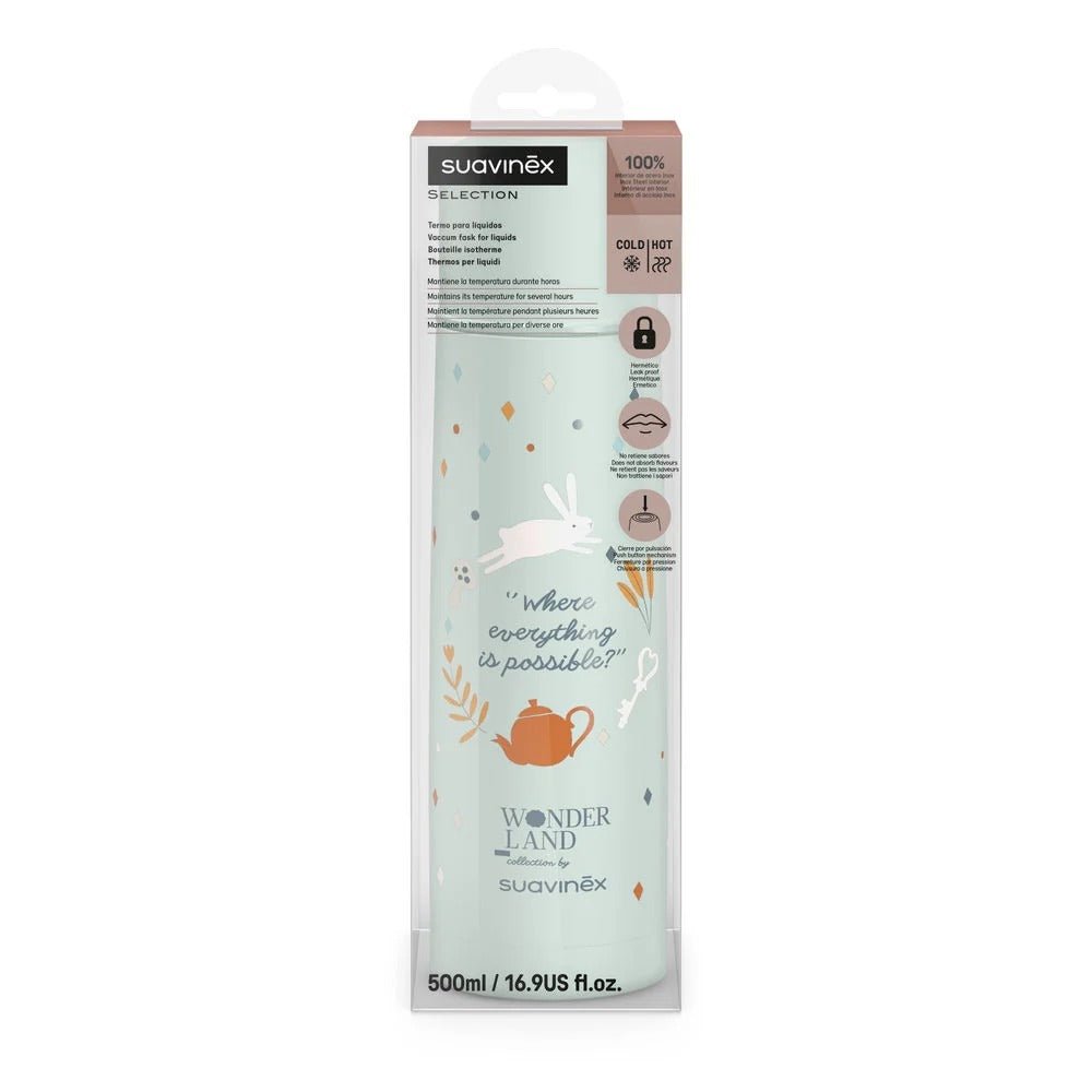 Suavinex Wonderland Thermos 500ml - Blue Turquoise – Thermos Bottle NZ | Hyphen Kids
