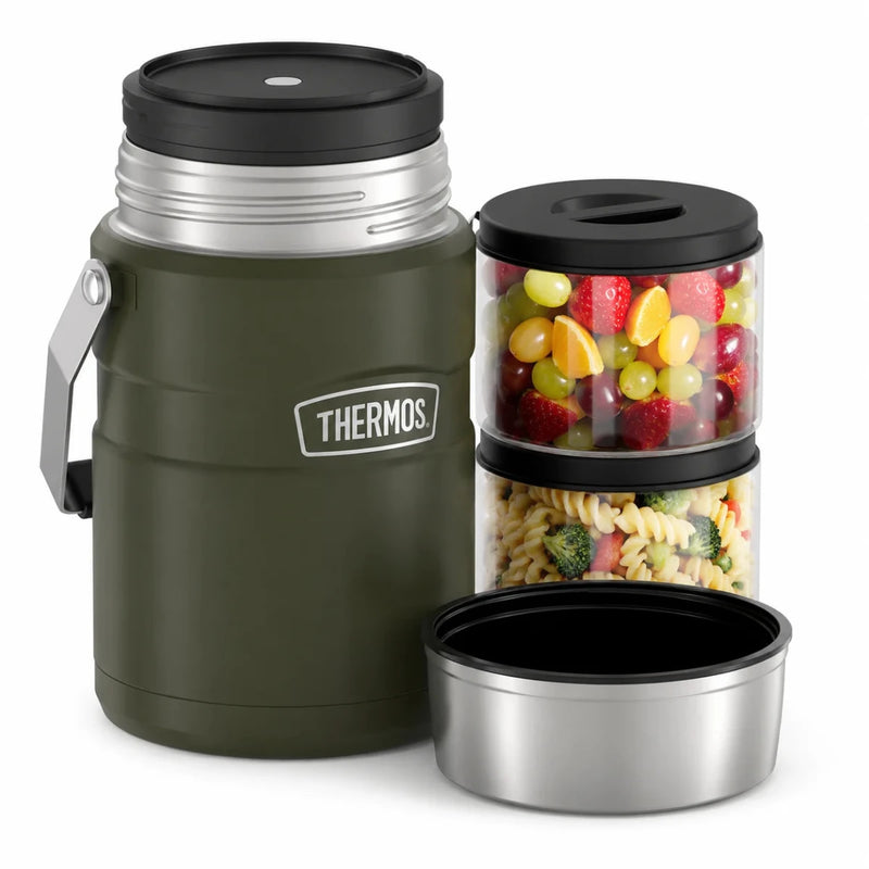 Thermos Big Boss 1.39L Food Jar - Army Green Thermos Lunchbox for kids