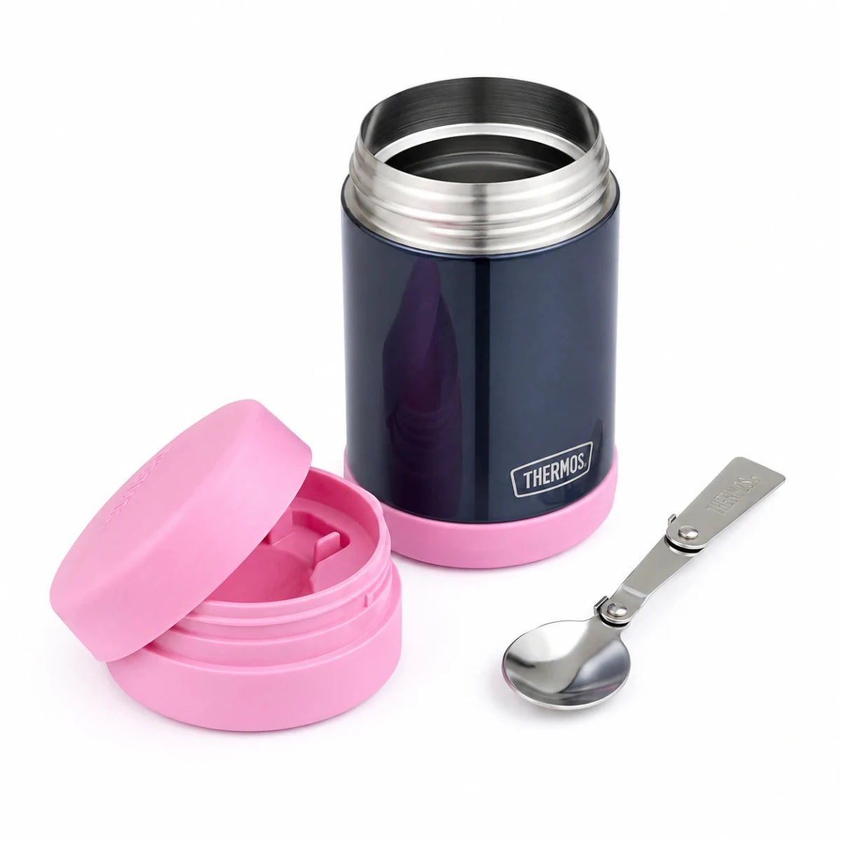 Shop Thermos FUNtainer 470mL Food Jar – Denim Blue/Pink NZ | Premium Thermos Lunchbox for School Kids