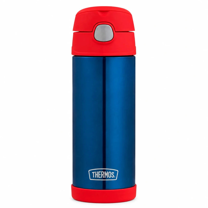 Thermos FUNtainer Stainless Steel Drink Bottle - Navy/Red Thermos Bottle for kids