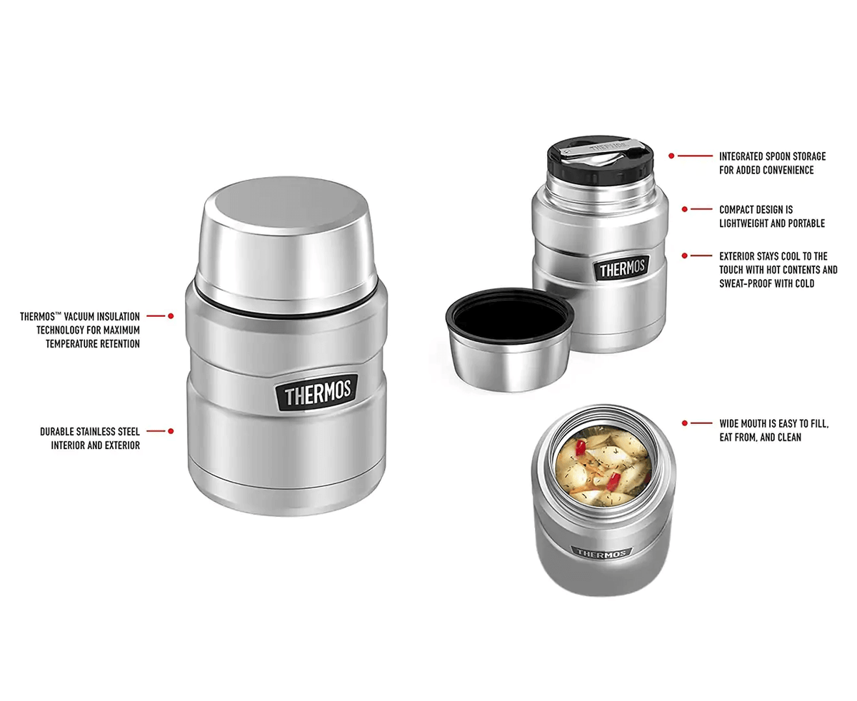 Thermos Food Jar | Vacuum Insulated 470ml Food Jar - Red - HYPHEN KIDS