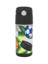 Thermos 355ml Funtainer Stainless Steel Water Bottle With Straw Multisport - Thermos Bottle - Insulated