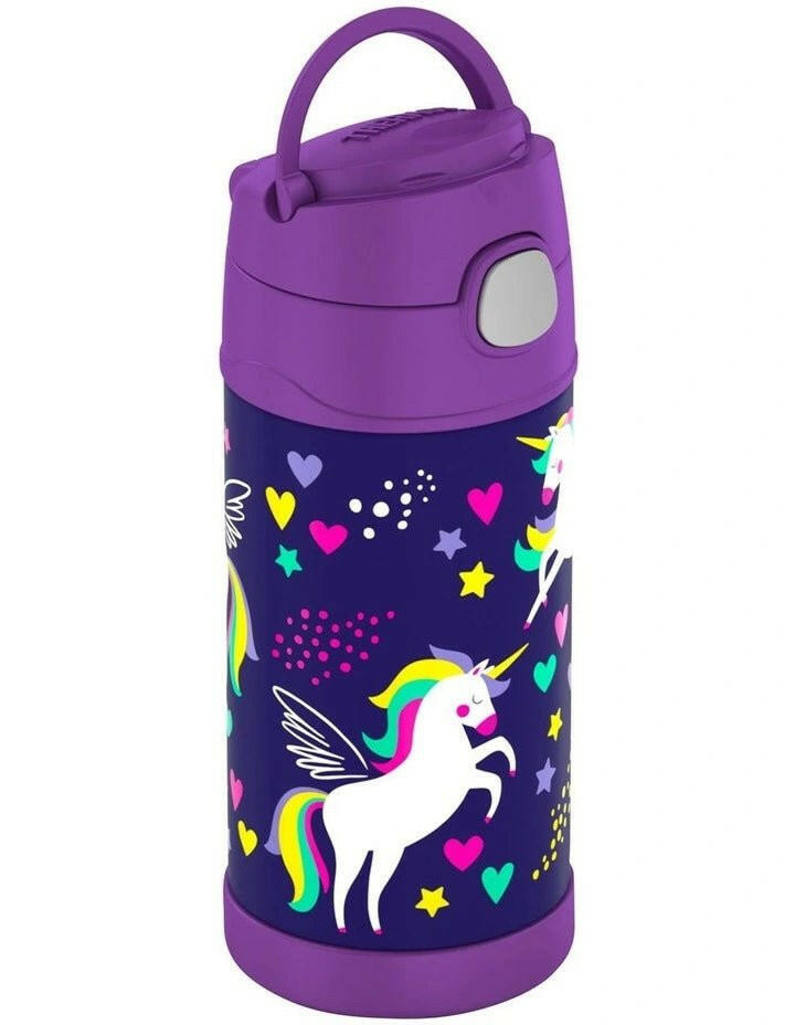 Thermos Drink Bottle - FUNtainer­ Stainless Steel Vacuum Insulated Drink Bottle 355ml PURPLE UNICORN - HYPHEN KIDS