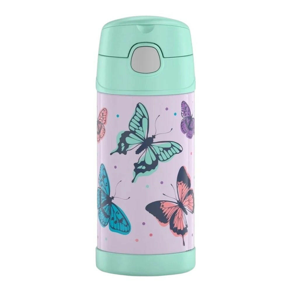 Thermos FUNtainer­ Stainless Steel Vacuum Insulated Drink Bottle 355ml BUTTERFLY FRENZY - HYPHEN KIDS