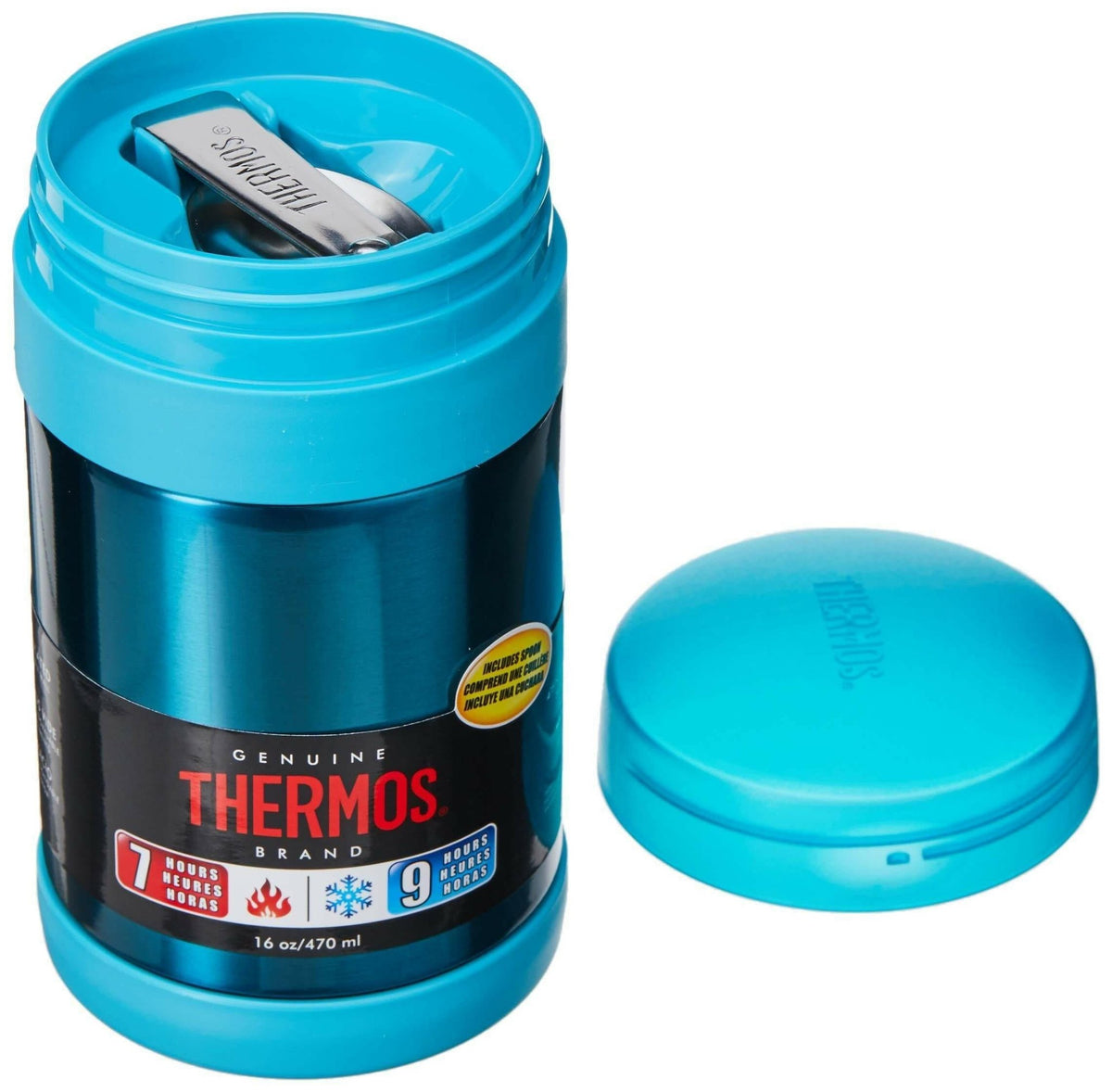 Thermos 470ml Food Jar with Folding Spoon, Blue - HYPHEN KIDS