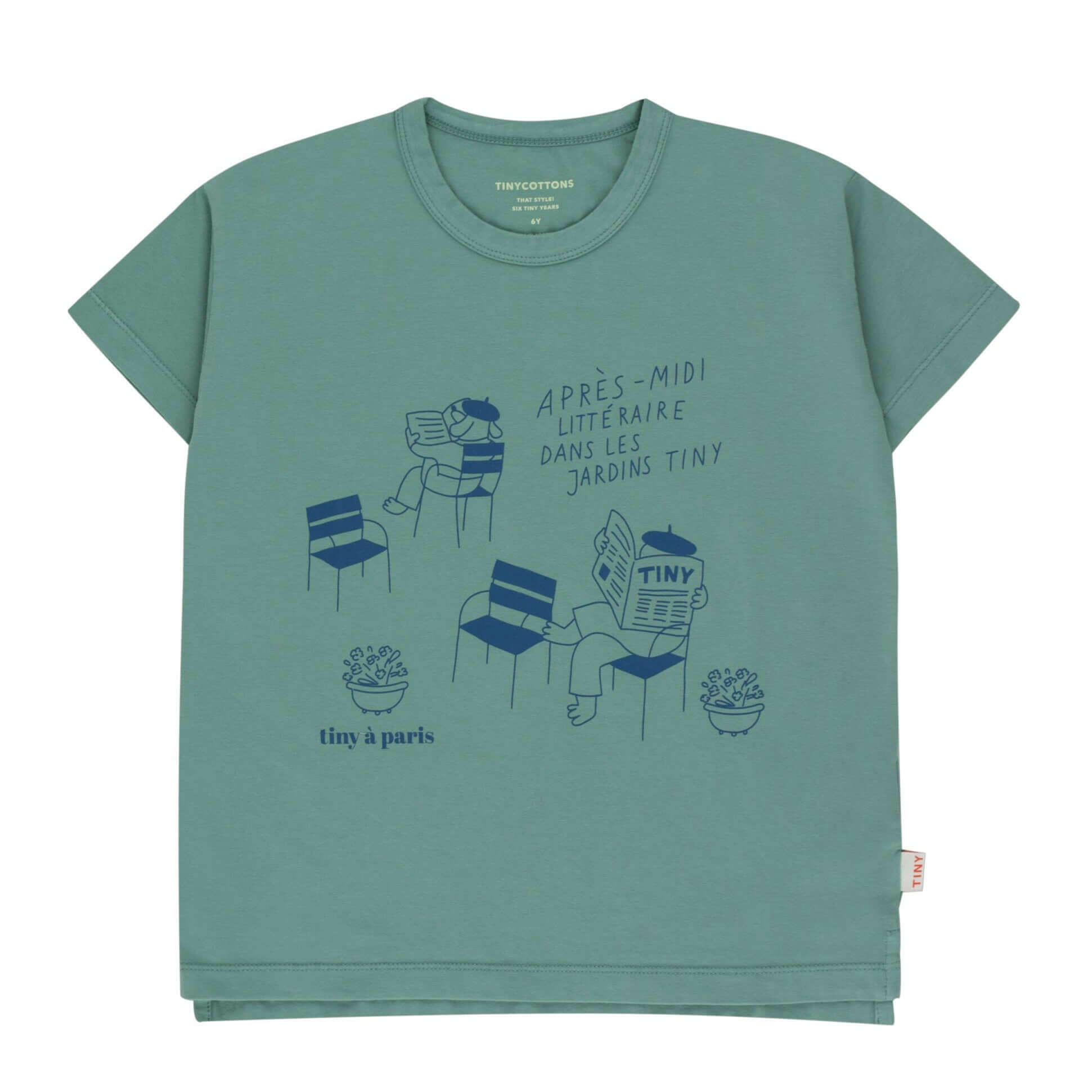 Tinycottons Green ‘Les Jardins’ T-Shirt - Sweatshirts - 10 - 11Y