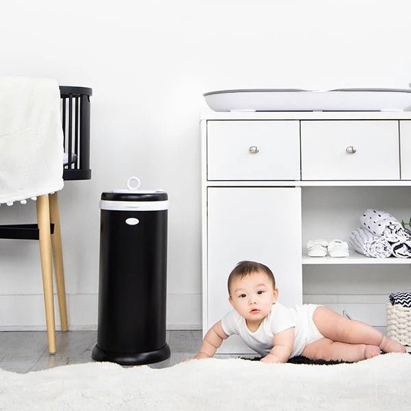Ubbi Steel Diaper Pail - Mate Black - Nappy Bins and Refills - 