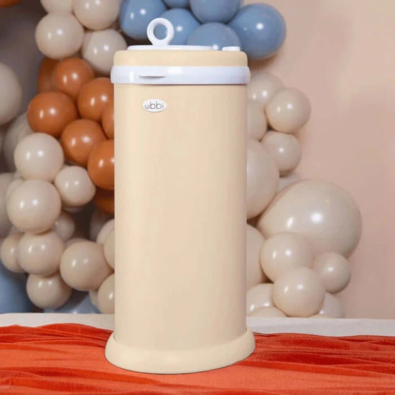 Shop Ubbi Steel Diaper Pail – Matte Oat Milk NZ | Premium Nappy Bins and Refills for School Kids