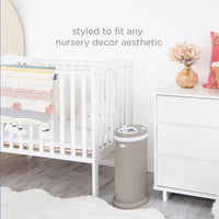 Shop Ubbi Steel Diaper Pail – Matte Taupe NZ | Premium Nappy Bins and Refills for School Kids