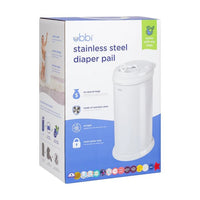 Ubbi Steel Diaper Pail - White - Nappy Bins and Refills - 