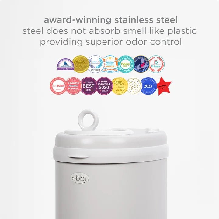 Ubbi Steel Diaper Pail - Gray - HYPHEN KIDS