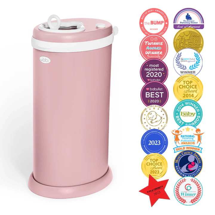 Ubbi Steel Diaper Pail - Matte Fig Blossom - Nappy Bins and Refills - 