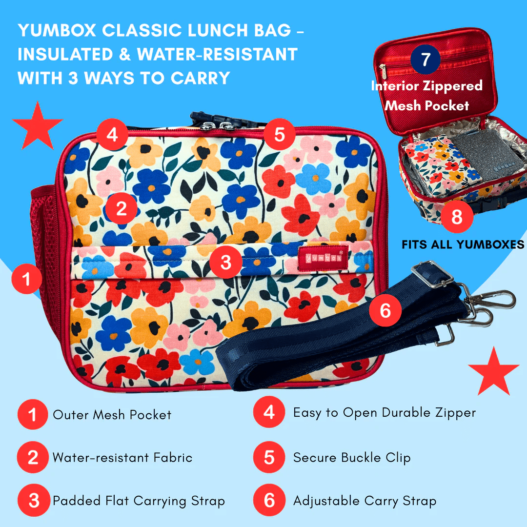 Yumbox Classic Lunch Bag – Poppy Flowers - Lunch Bag - 