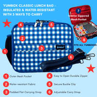 Yumbox Classic Lunch Bag – Vichy Blue - Lunch Bag - 