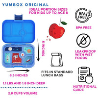 Shop Yumbox Original Leakproof Bento Lunch Box - Funny Monsters Surf Blue NZ | Premium Lunch Boxes for School Kids