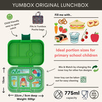 Shop Yumbox Original Leakproof Bento Lunch Box - Jurassic Green NZ | Premium Lunch Boxes for School Kids