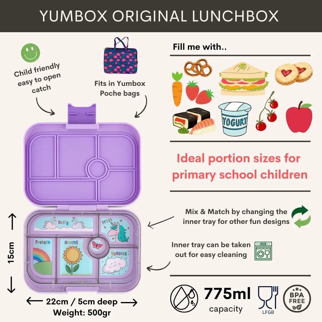 Yumbox Original Leakproof Bento Lunch Box - Lavande Purple Lunch Boxes for kids