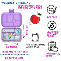 Yumbox Original Leakproof Bento Lunch Box - Lavande Purple Lunch Boxes for kids