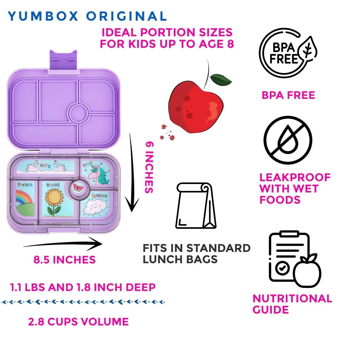 Yumbox Original Leakproof Bento Lunch Box - Lavande Purple Lunch Boxes for kids